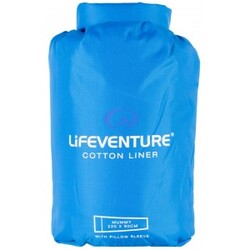 Lifeventure Cotton Sleeping Bag Liner, Mummy (blue) - Sovepose